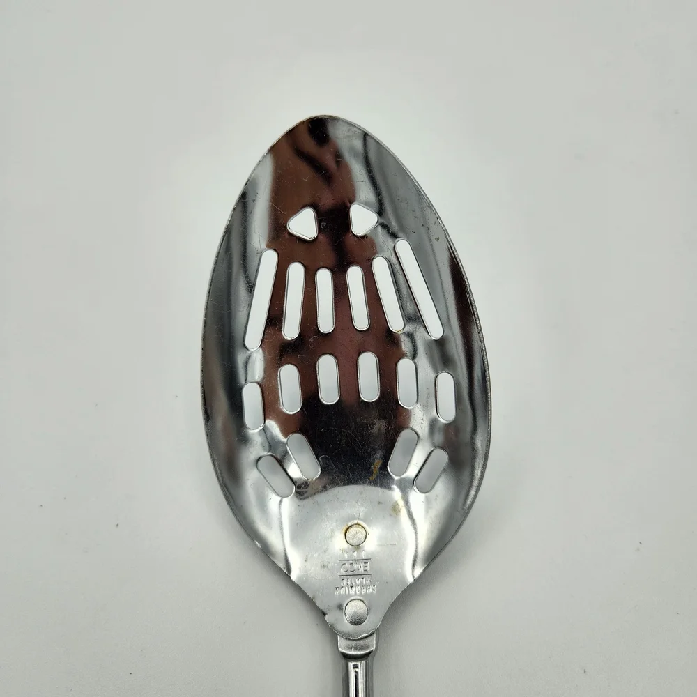 Vintage‎ Ekco Chromium Plated Serving Slotted Spoon